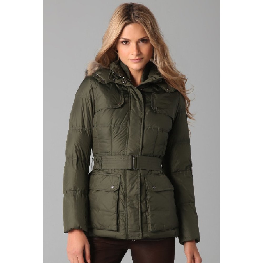 NYLON GLOSS PARKA WITH FUR